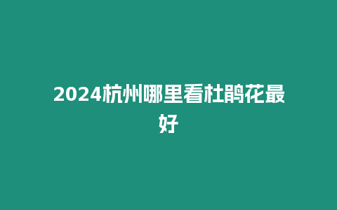 2024杭州哪里看杜鵑花最好