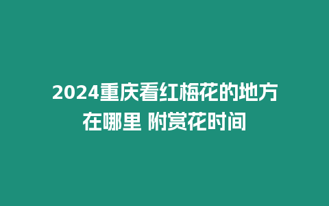 2024重慶看紅梅花的地方在哪里 附賞花時間