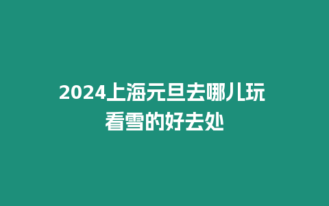 2024上海元旦去哪兒玩 看雪的好去處