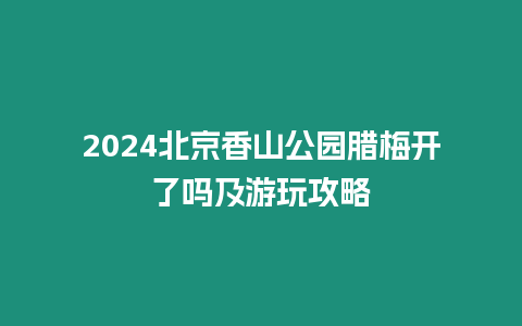 2024北京香山公園臘梅開了嗎及游玩攻略