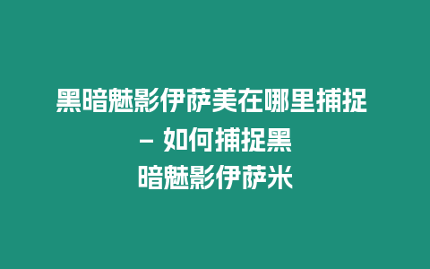 黑暗魅影伊薩美在哪里捕捉 - 如何捕捉黑暗魅影伊薩米