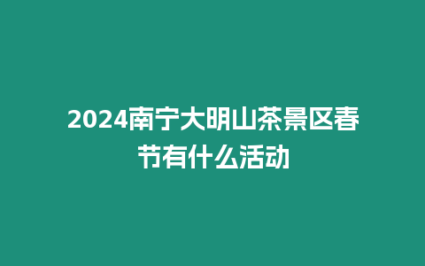 2024南寧大明山茶景區春節有什么活動