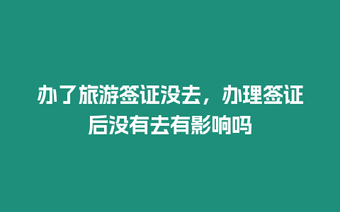 辦了旅游簽證沒去，辦理簽證后沒有去有影響嗎