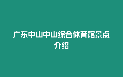 廣東中山中山綜合體育館景點介紹