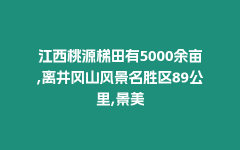 江西桃源梯田有5000余畝,離井岡山風(fēng)景名勝區(qū)89公里,景美