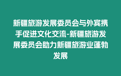 新疆旅游發展委員會與外賓攜手促進文化交流-新疆旅游發展委員會助力新疆旅游業蓬勃發展