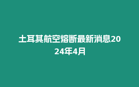 土耳其航空熔斷最新消息2024年4月