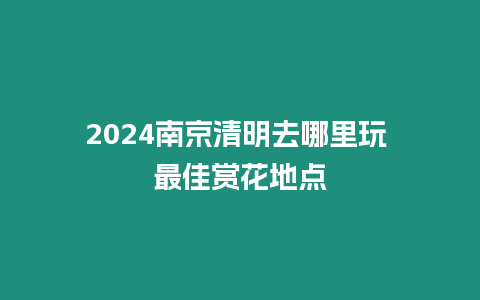 2024南京清明去哪里玩 最佳賞花地點