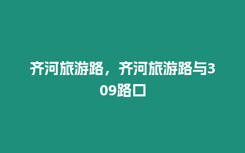 齊河旅游路，齊河旅游路與309路口