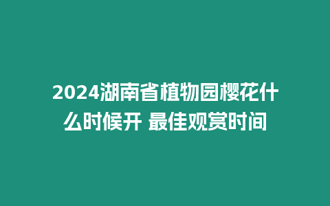 2024湖南省植物園櫻花什么時候開 最佳觀賞時間