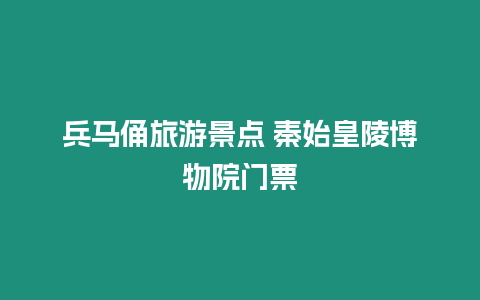 兵馬俑旅游景點 秦始皇陵博物院門票