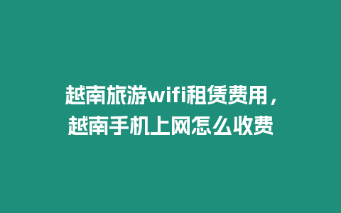 越南旅游wifi租賃費用，越南手機上網怎么收費