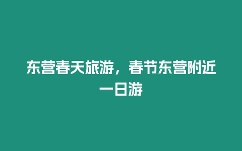 東營春天旅游，春節東營附近一日游