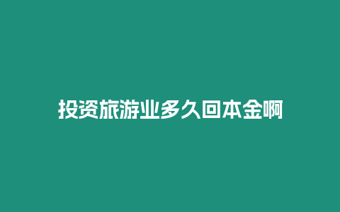 投資旅游業多久回本金啊