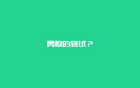 勇敢的嘗試？