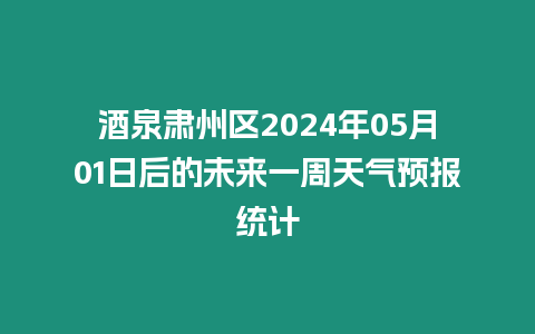 酒泉肅州區(qū)2024年05月01日后的未來(lái)一周天氣預(yù)報(bào)統(tǒng)計(jì)