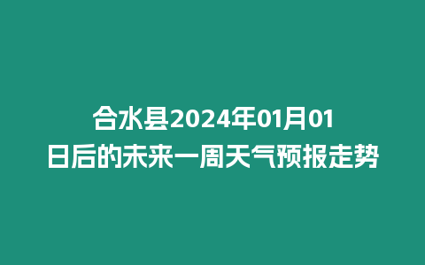 合水縣2024年01月01日后的未來(lái)一周天氣預(yù)報(bào)走勢(shì)