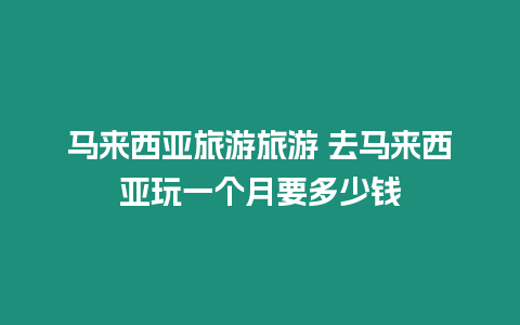 馬來西亞旅游旅游 去馬來西亞玩一個月要多少錢