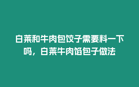 白萊和牛肉包餃子需要料一下嗎，白萊牛肉餡包子做法