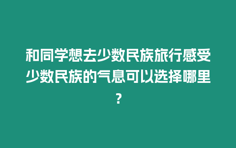 和同學想去少數民族旅行感受少數民族的氣息可以選擇哪里？