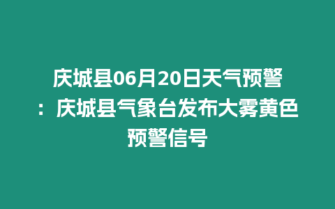 慶城縣06月20日天氣預(yù)警：慶城縣氣象臺發(fā)布大霧黃色預(yù)警信號