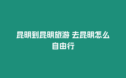 昆明到昆明旅游 去昆明怎么自由行