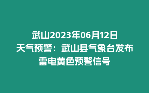 武山2023年06月12日天氣預警：武山縣氣象臺發布雷電黃色預警信號