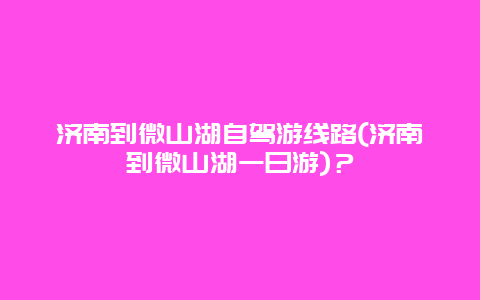 濟南到微山湖自駕游線路(濟南到微山湖一日游)？