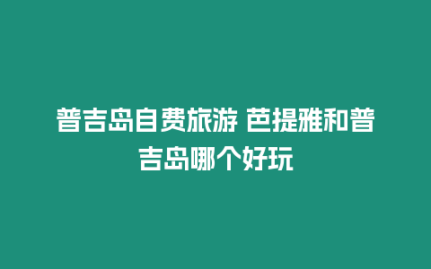 普吉島自費旅游 芭提雅和普吉島哪個好玩