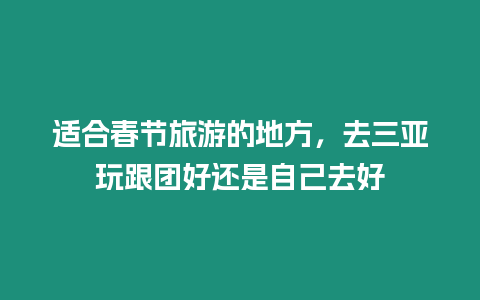 適合春節旅游的地方，去三亞玩跟團好還是自己去好