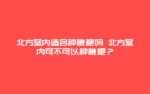 北方室內適合種枇杷嗎 北方室內可不可以種枇杷？