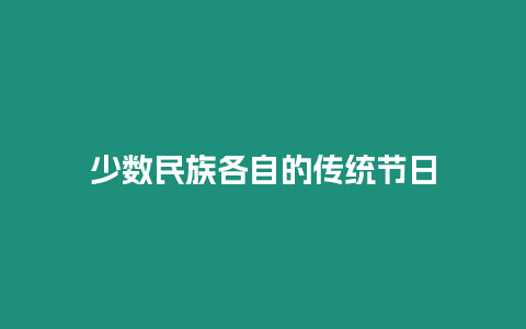 少數民族各自的傳統節日