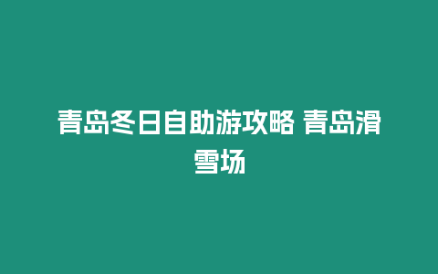 青島冬日自助游攻略 青島滑雪場