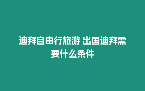 迪拜自由行旅游 出國迪拜需要什么條件