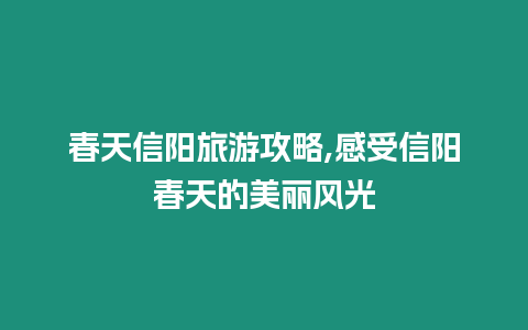 春天信陽旅游攻略,感受信陽春天的美麗風光