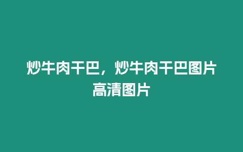 炒牛肉干巴，炒牛肉干巴圖片高清圖片