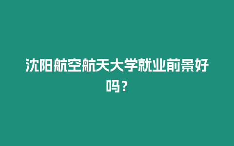 沈陽航空航天大學就業前景好嗎？