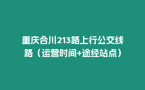 重慶合川213路上行公交線路（運(yùn)營時(shí)間+途經(jīng)站點(diǎn)）