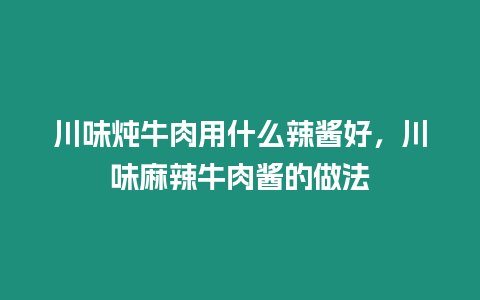 川味燉牛肉用什么辣醬好，川味麻辣牛肉醬的做法