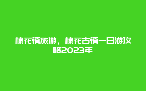 棣花鎮(zhèn)旅游，棣花古鎮(zhèn)一日游攻略2024年