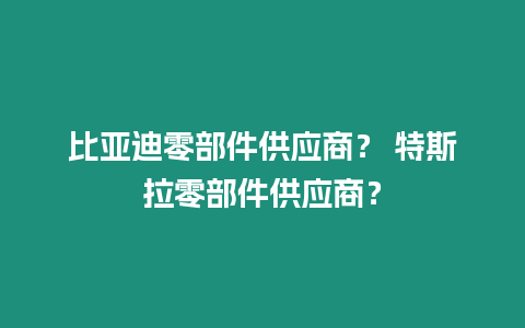 比亞迪零部件供應商？ 特斯拉零部件供應商？