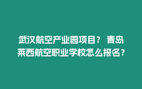 武漢航空產業園項目？ 青島萊西航空職業學校怎么報名？