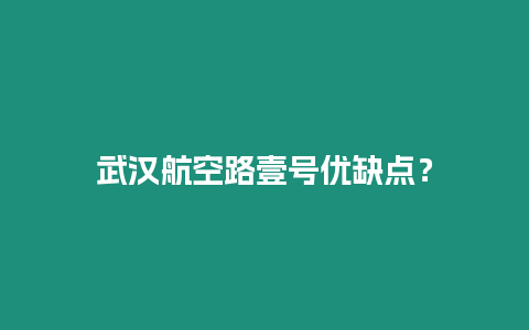 武漢航空路壹號(hào)優(yōu)缺點(diǎn)？