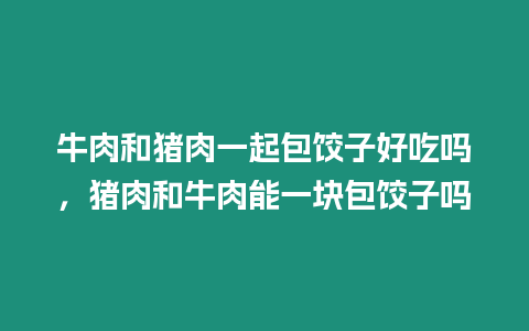 牛肉和豬肉一起包餃子好吃嗎，豬肉和牛肉能一塊包餃子嗎