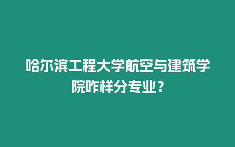 哈爾濱工程大學(xué)航空與建筑學(xué)院咋樣分專業(yè)？