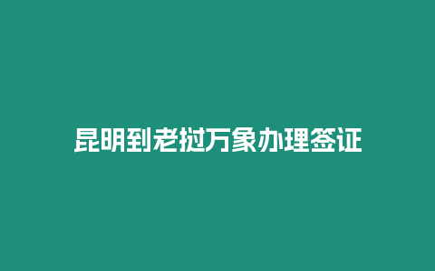 昆明到老撾萬象辦理簽證