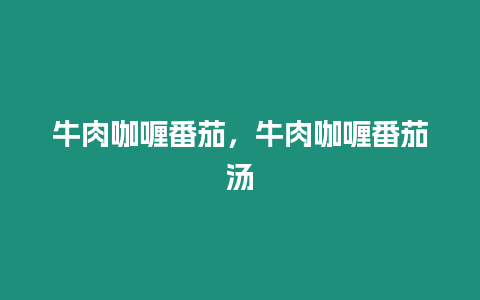 牛肉咖喱番茄，牛肉咖喱番茄湯