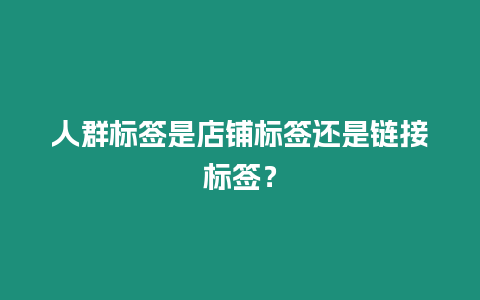 人群標簽是店鋪標簽還是鏈接標簽？