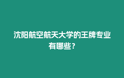 沈陽航空航天大學的王牌專業有哪些？