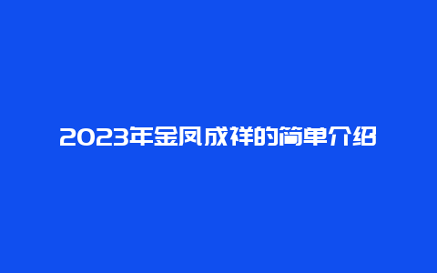 2024年金鳳成祥的簡單介紹